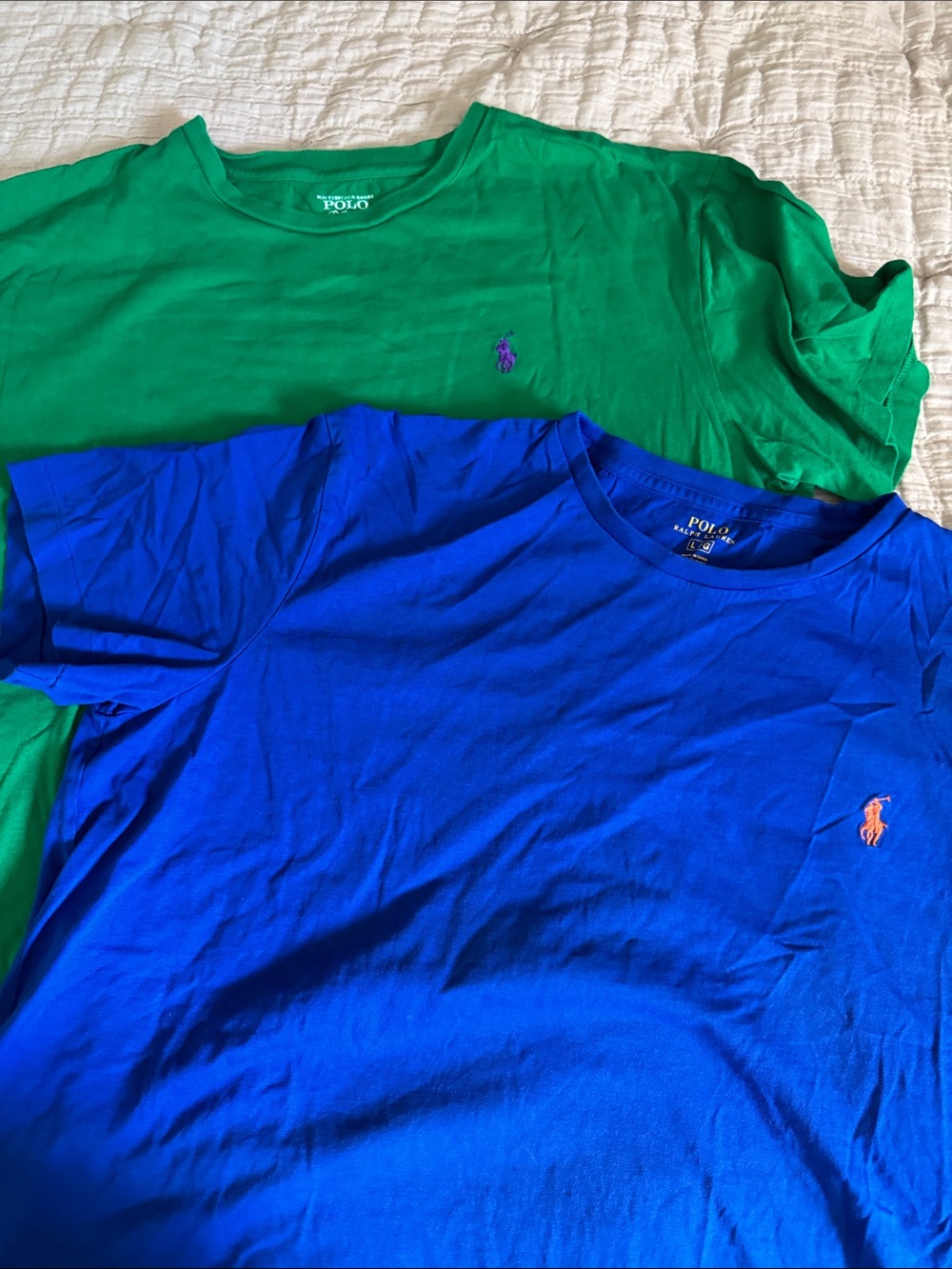 Polo by Ralph Lauren Short-Sleeve Crewneck Tees in Royal Blue and Kelly Green